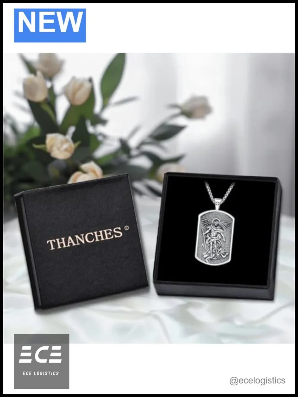 925 Sterling Silver St Michael Pendant Necklace 22in Religious Medal